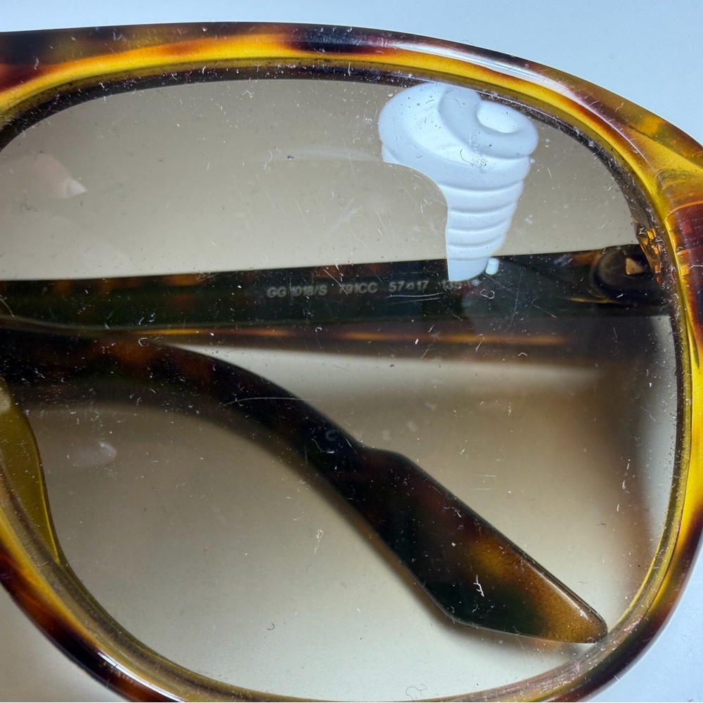 GUCCI SUNGLASSES GG 1018/s 791cc 57 17 135 Tortoise Green 57MM AUTHENTIC - Picture 12 of 14
